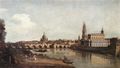 Bernardo Bellotto, il Canaletto - View of Dresden from the Right Bank of the Elbe with the Augustus Bridge - WGA01824.jpg